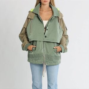 P.E Nation Green and Tan Utility Jacket